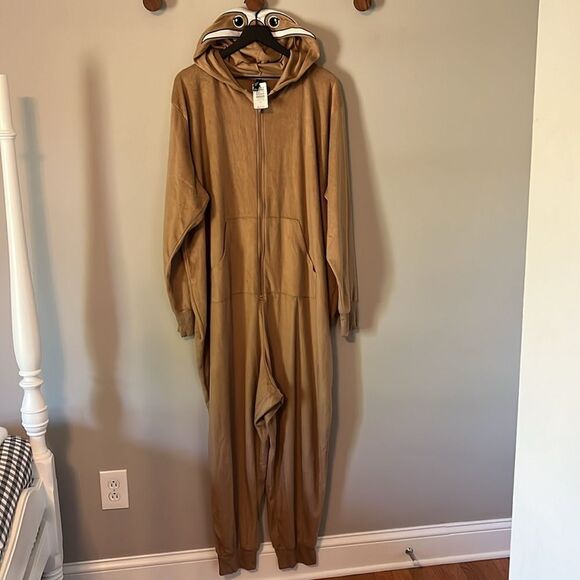 New! Torrid Tan Fleece Sloth Sleep Onesie Size 3/4 NWT - Picture 4 of 11
